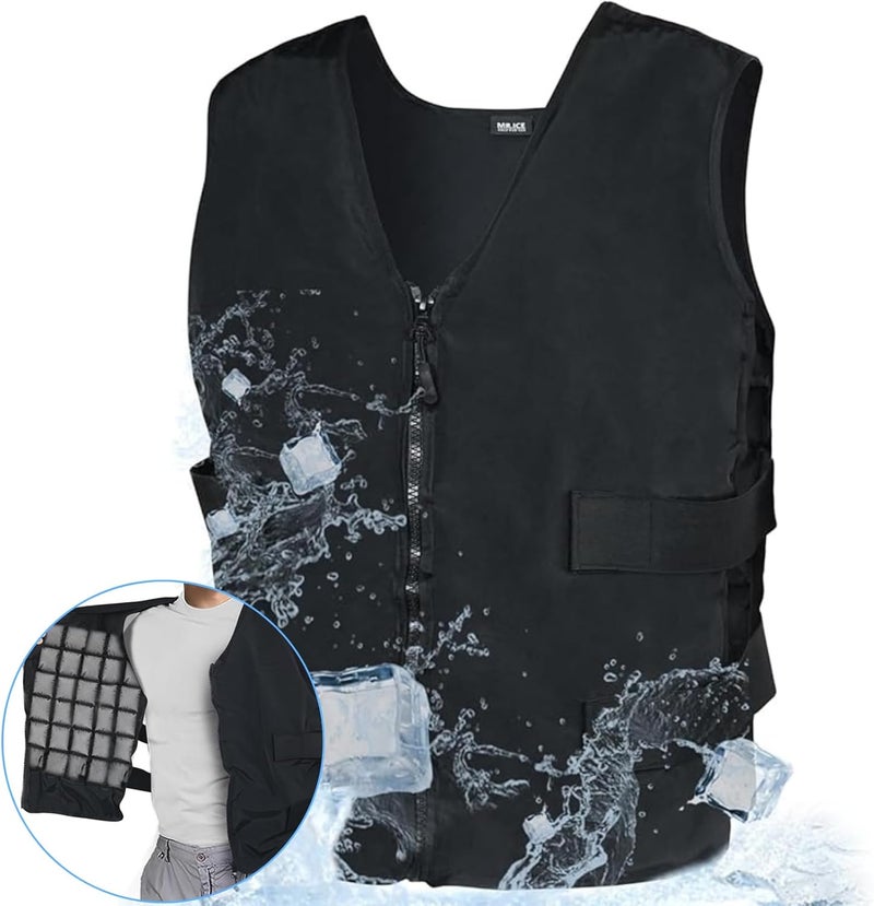 Mrice Cooling Vest for Men & Women - Adjustable Ice Vest for Motorcycle, Workers, Sports, Outdoor, Heat Relief - Image 3